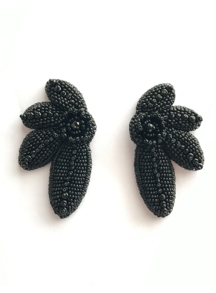 Maxi pendientes de fiesta geométricos negros para invitada de boda
