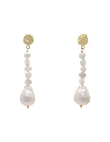 Longues boucles d'oreilles avec perles irrégulières et perles baroques