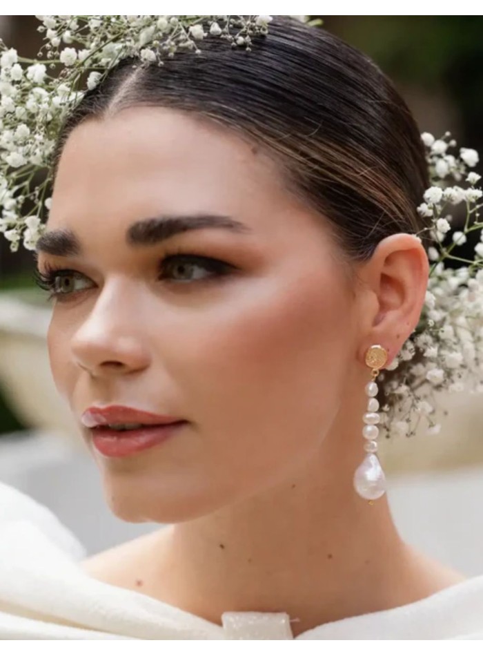 Longues boucles d'oreilles avec perles...