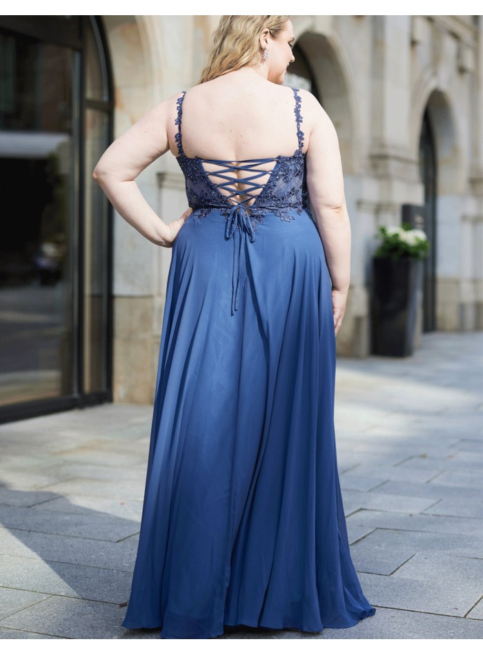 Plus size maxi dress with handmade lace and...
