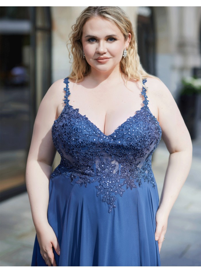 Plus size maxi dress with handmade lace and...