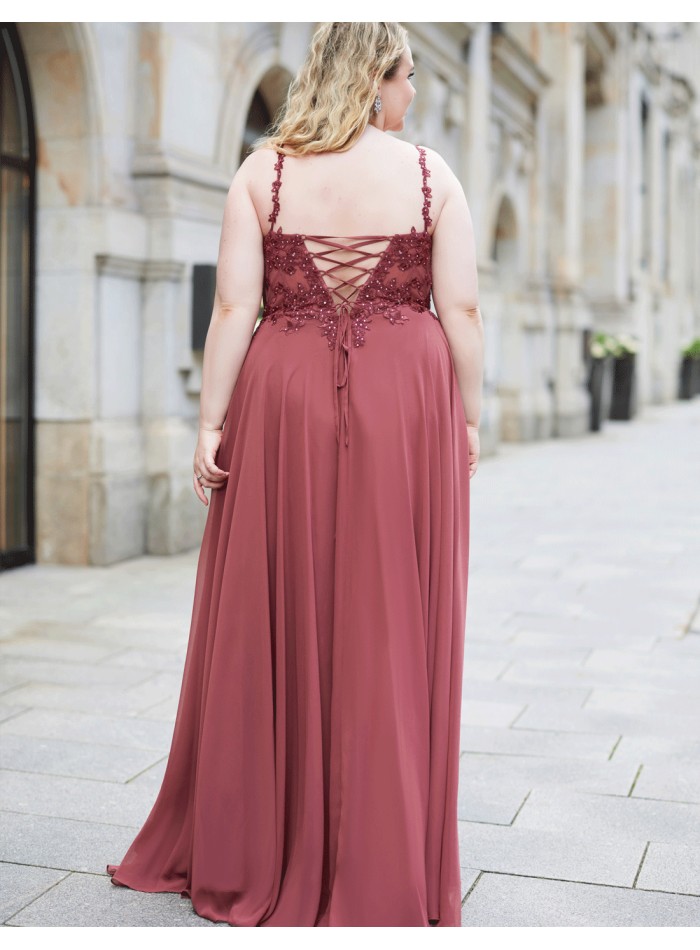 Plus size maxi dress with handmade lace and...