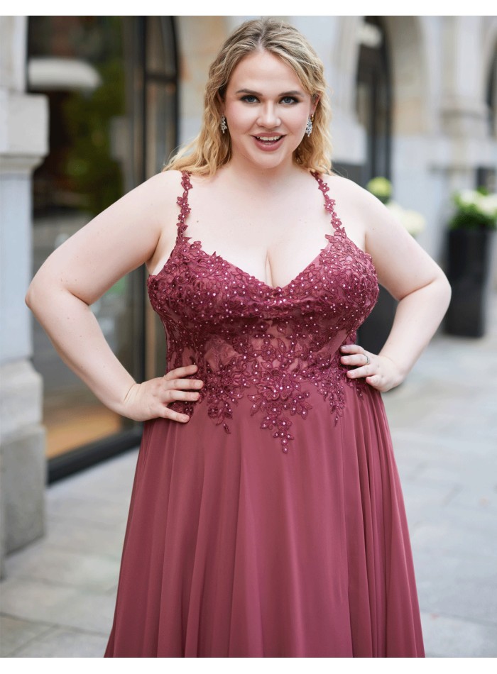 Longue robe de soirée grande taille avec jupe à...