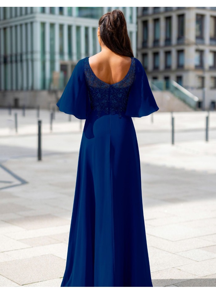 Robe d'invité longue avec manches courtes et...