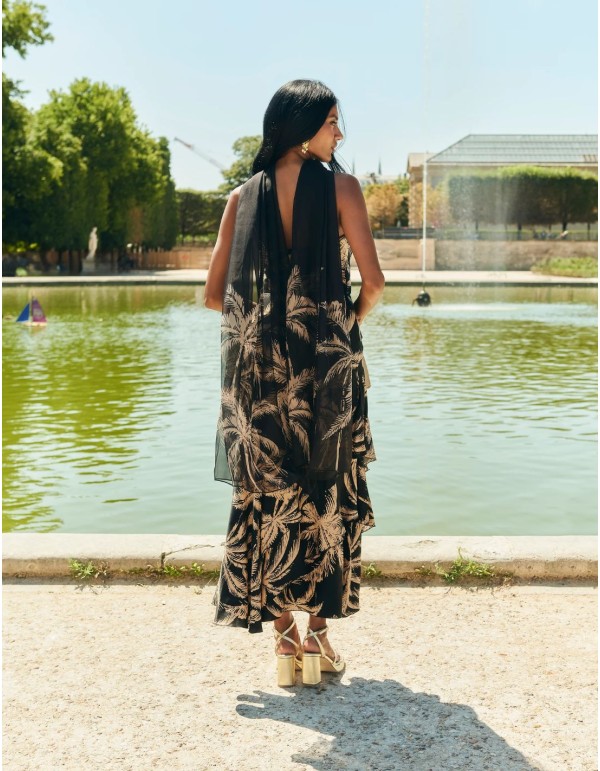 Palm tree print guest dress 2
