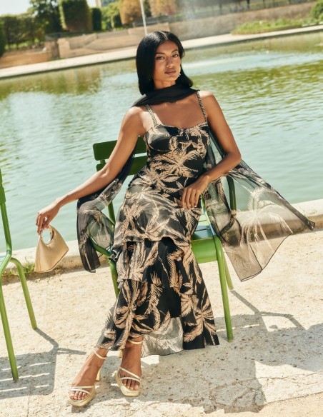 Robe d'invité imprimée palmier