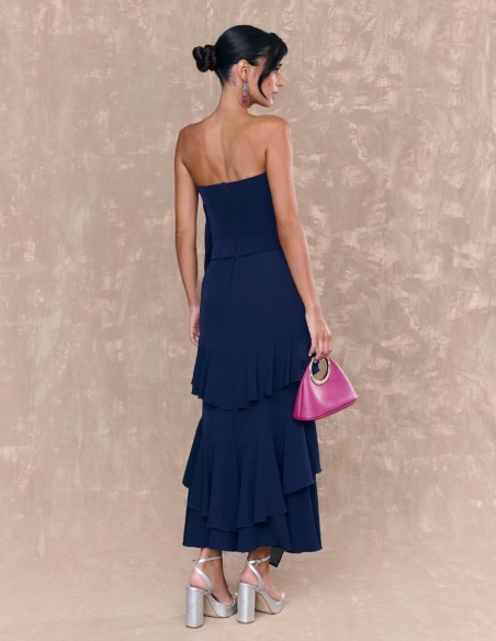 Guest midi skirt with double ruffles