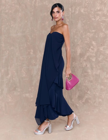 Guest midi skirt with double ruffles