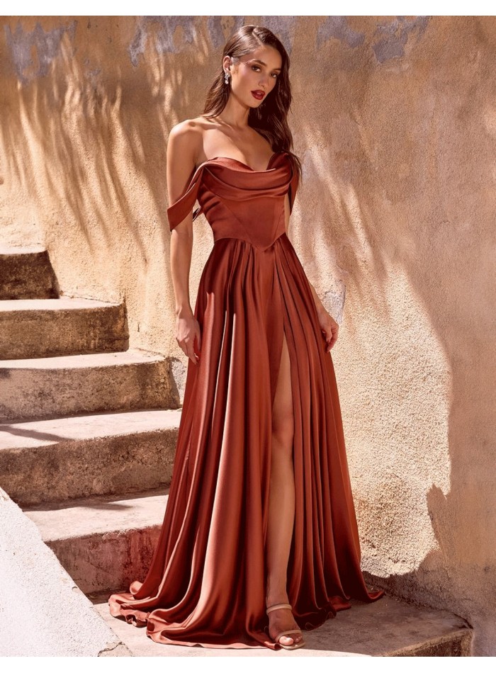Robe de soirée longue avec bandeau décolleté en...