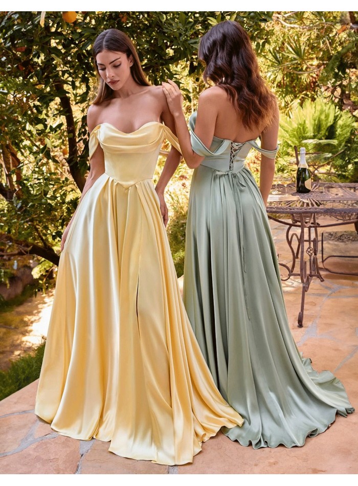 Long gown with bandeau sweetheart neckline