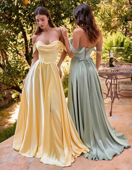 Long gown with bandeau sweetheart neckline