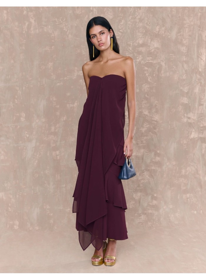 Top à encolure en cœur bordeaux multipositions...