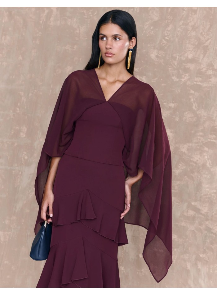 Multiposition burgundy sweetheart neckline top...