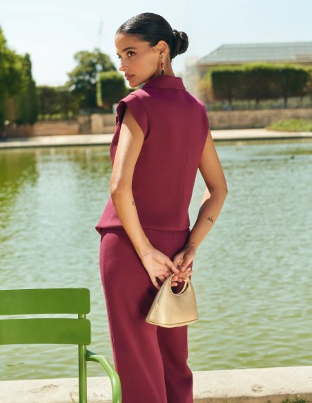 Pinstripe crossover V-neck vest