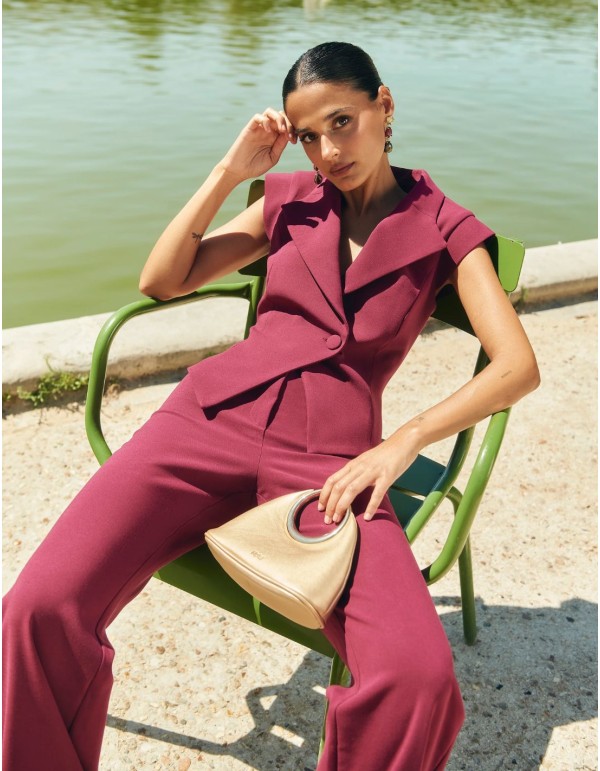 Pinstripe crossover V-neck vest