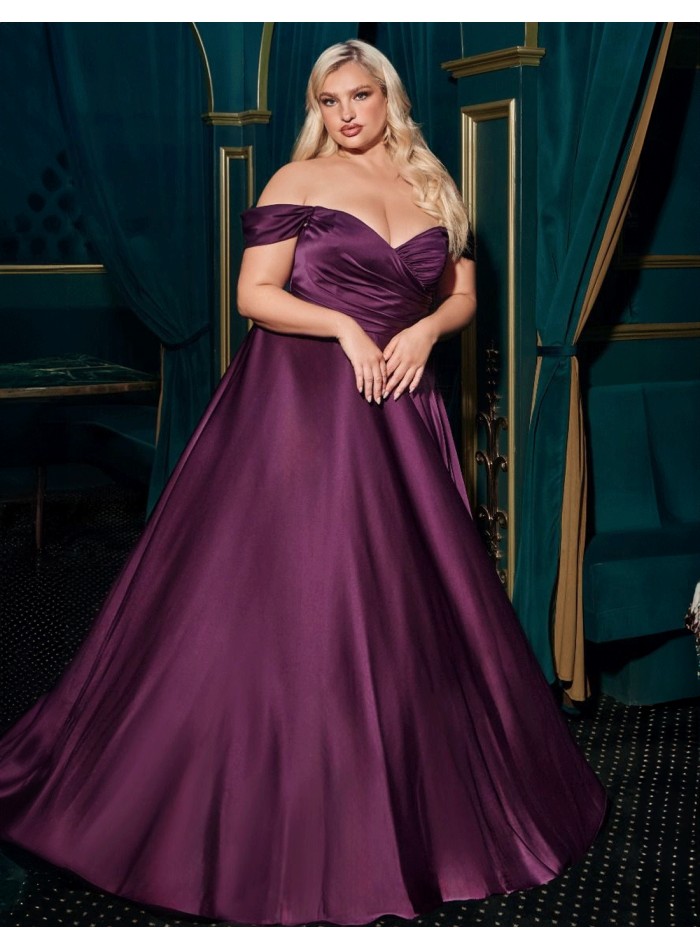 Robe de soirée longue surdimensionnée avec encolure bandeau croisée