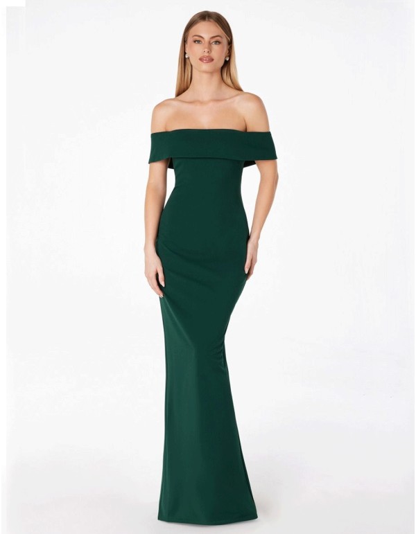 Robe de soirée longue et ajustée avec encolure bandeau