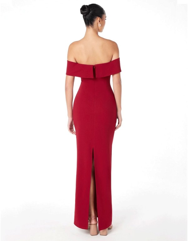 Vestido de fiesta largo ajustado con escote bandeau 2