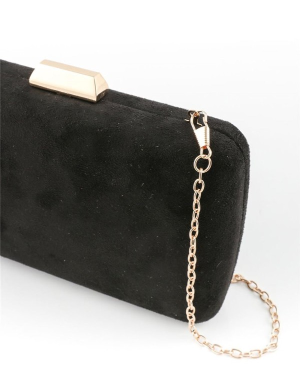 Suede clutch bag in black Lauren Lynn London Accessories - 1 2