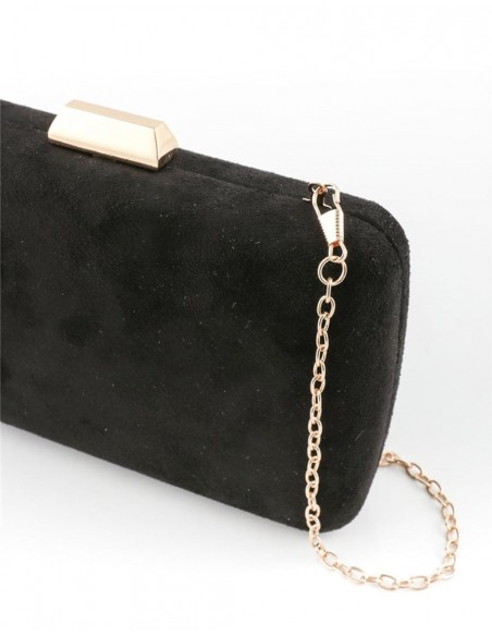 Suede clutch bag in black Lauren Lynn London Accessories - 2