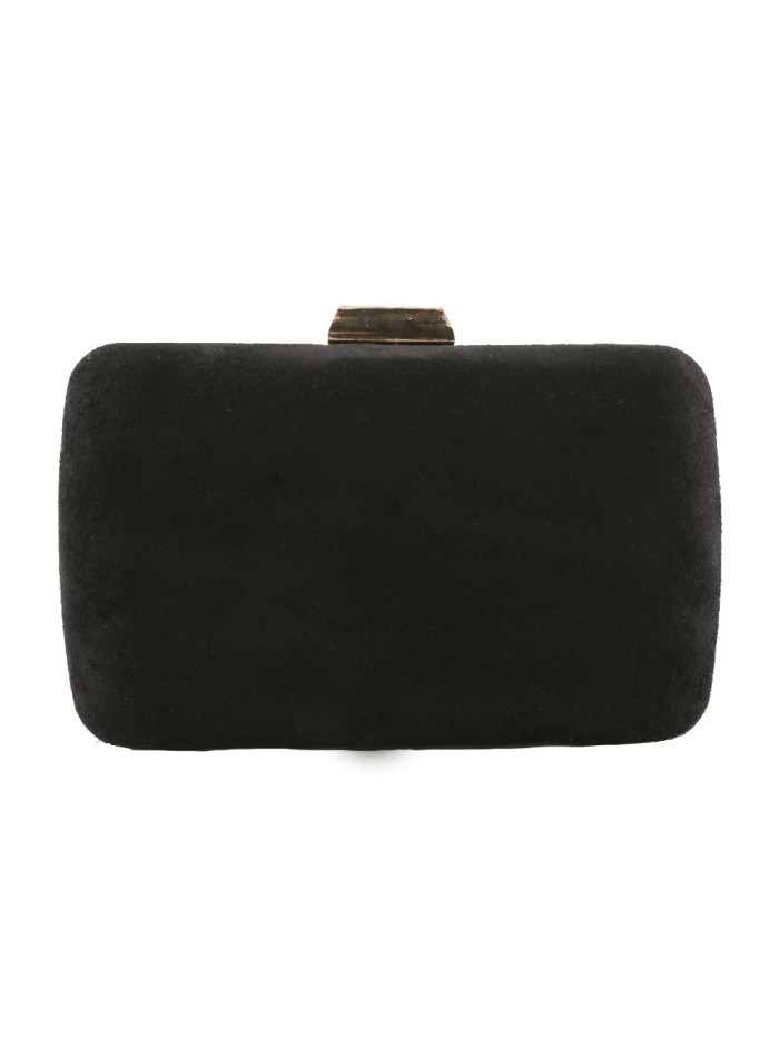 Suede clutch bag in black Lauren Lynn London Accessories - 1