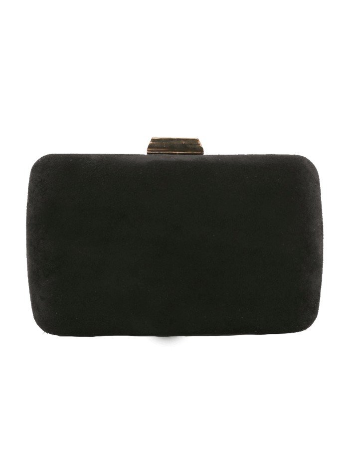 Bolso de fiesta efecto antelina de color negro de Lauren Lynn London