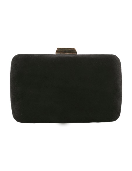 Suede clutch bag in black Lauren Lynn London Accessories - 1