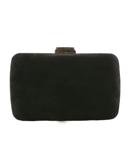 Bolso de fiesta efecto antelina de color negro de Lauren Lynn London Bolso de fiesta efecto antelina de color negro de Lauren Lynn London