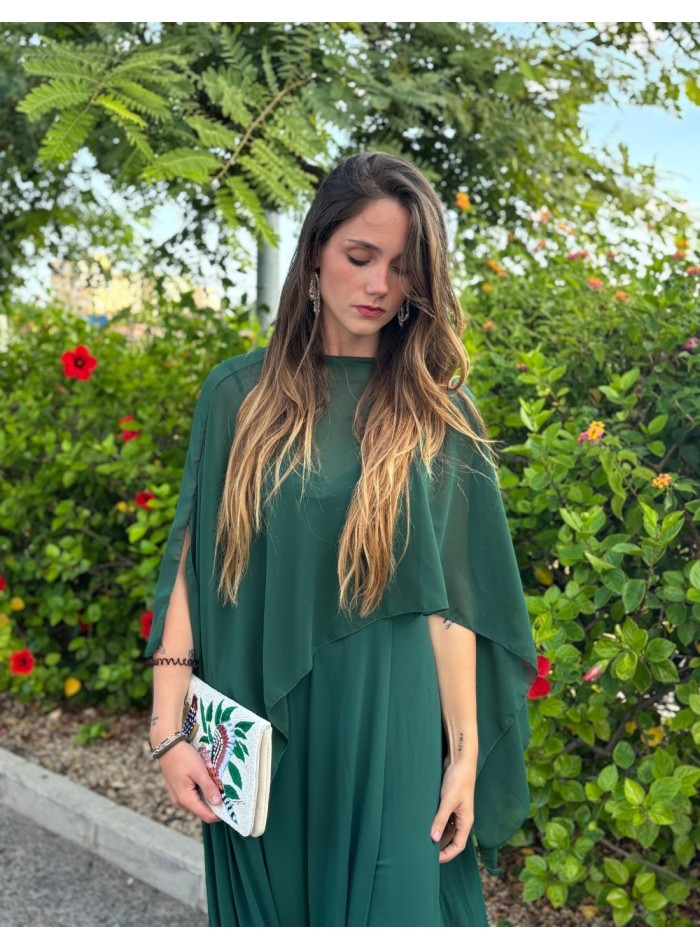 Vestido de fiesta largo con falda de vuelo y...