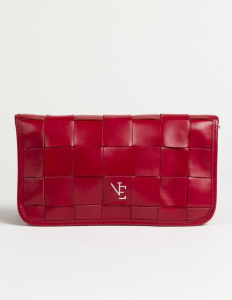 Braided leather bag with chain