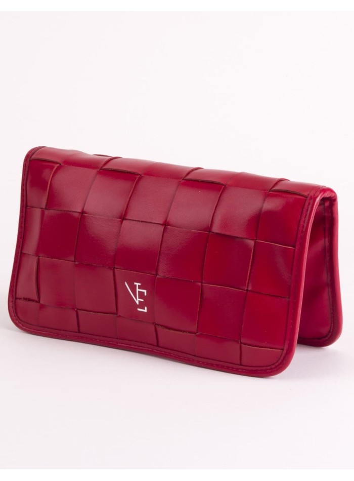 Braided leather bag with chain