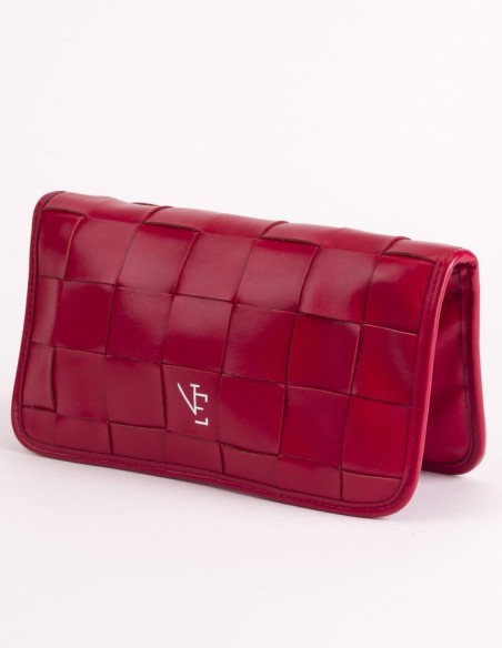 Bolso de piel trenzado con cadena