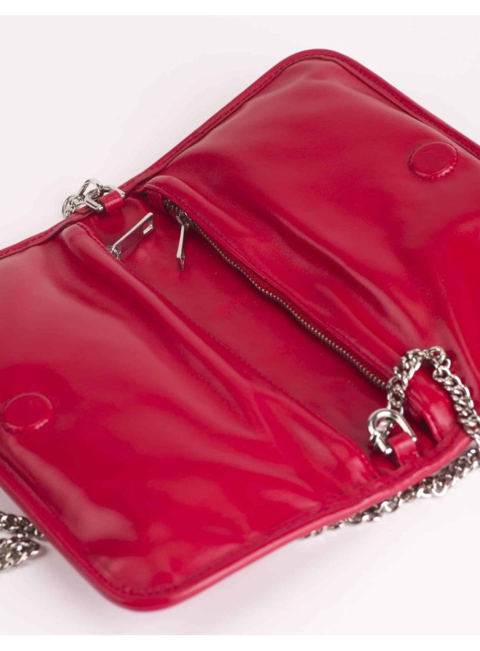 Bolso de piel trenzado con cadena