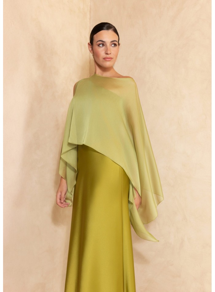 Robe midi en satin de crêpe avec encolure...