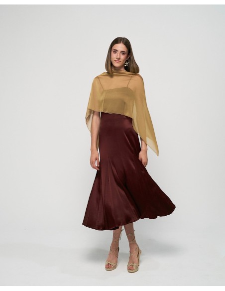 Short oil chiffon cape for wedding guests