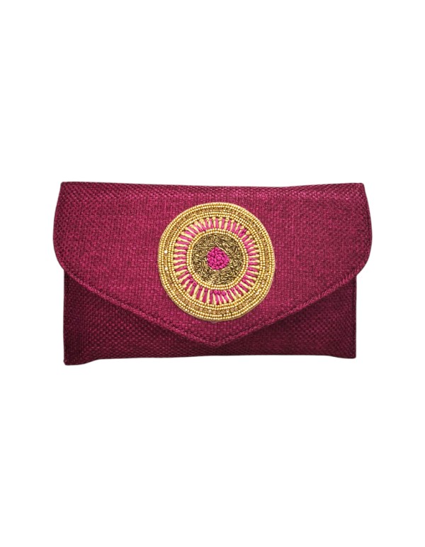 Portefeuille en jute avec broche