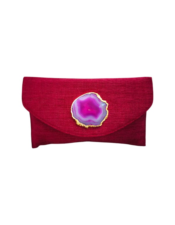 Cartera de yute para invitada con aplique