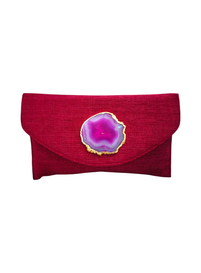 Cartera de yute para invitada con aplique