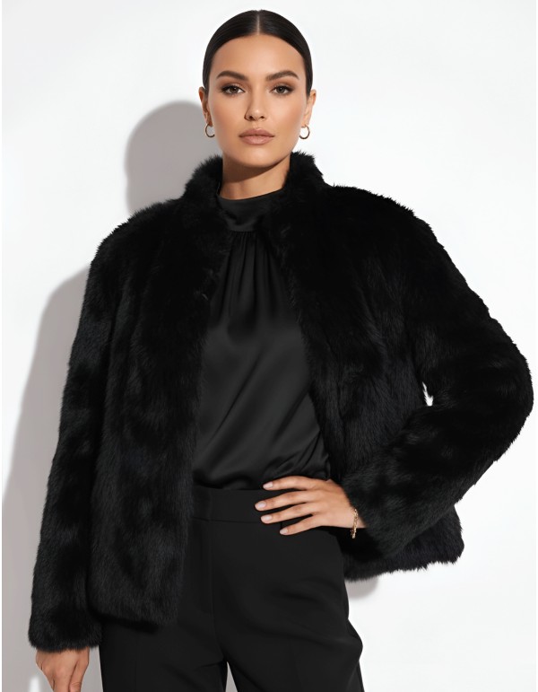 Long pile natural fur jacket