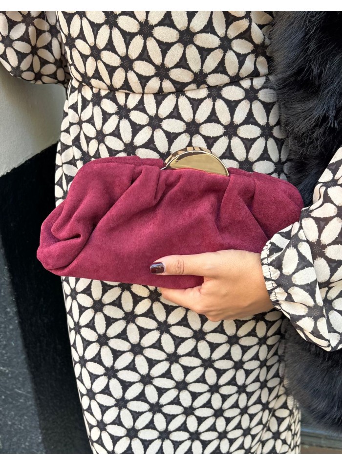 Bolso de fiesta de antelina para invitada azul marino