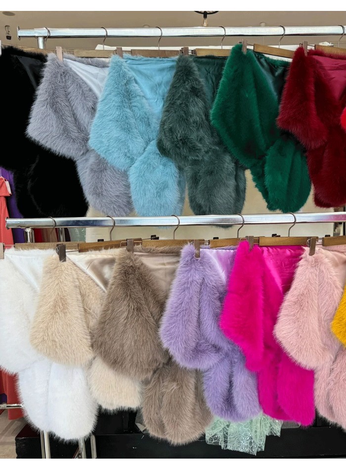 Estola de pelo largo sintético - varios colores