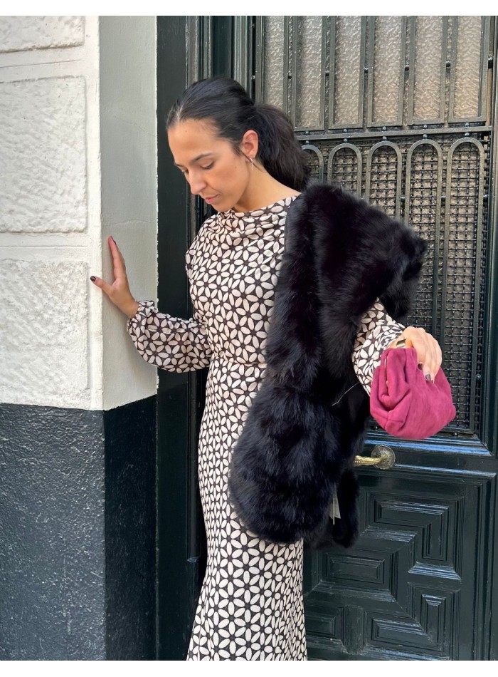 Long synthetic fur stole - various colors