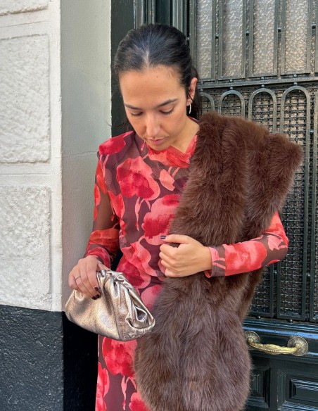 Long synthetic fur wrap for wedding guests - various colors