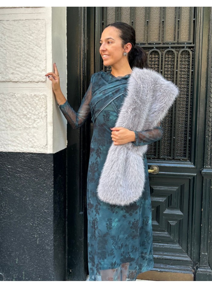 Longue étole en fourrure synthétique - divers...