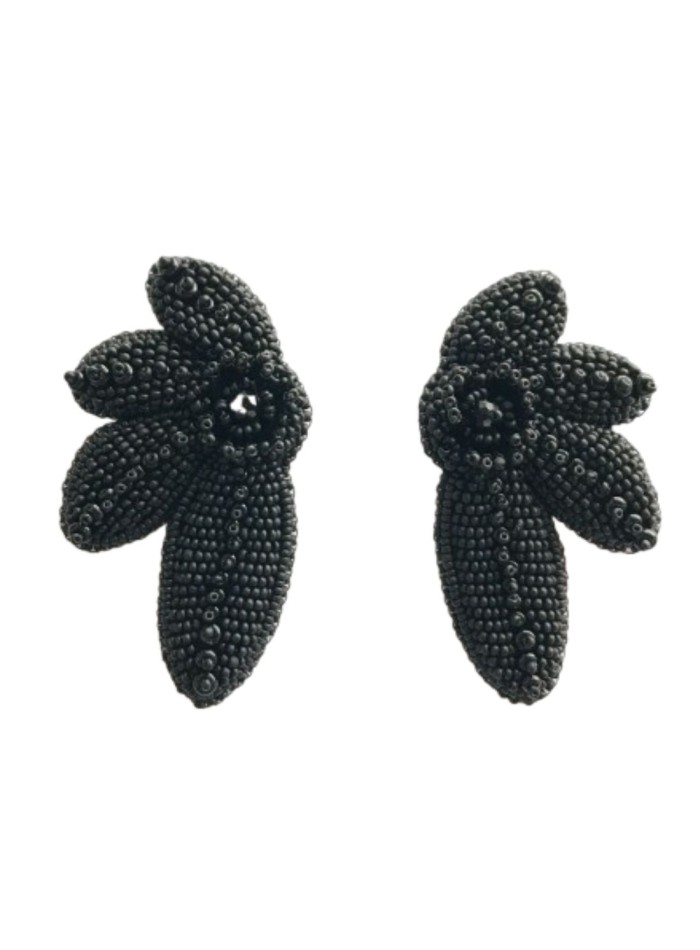 Boucles d'oreilles géométriques noires pour maxi party