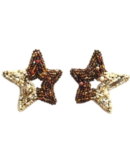 Pendientes estrella bordados a mano con cuentas Pendientes estrella bordados a mano con cuentas