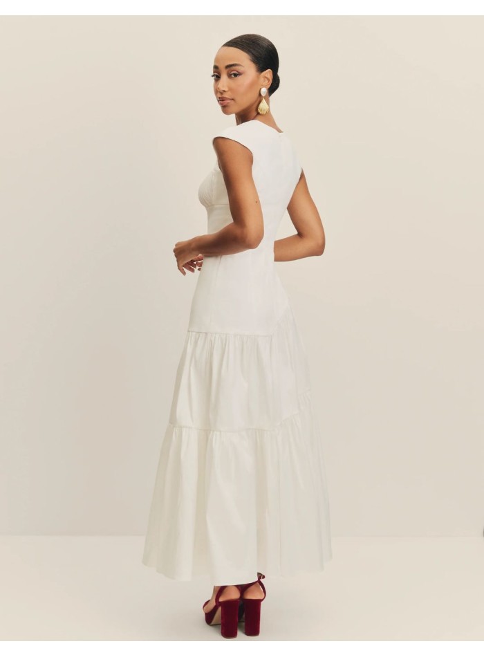 Robe de mariée midi en taffetas avec taille...