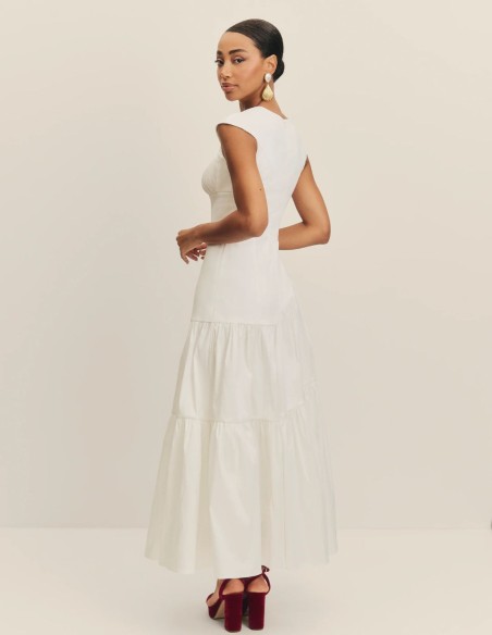 Vestido de novia midi con tafetán