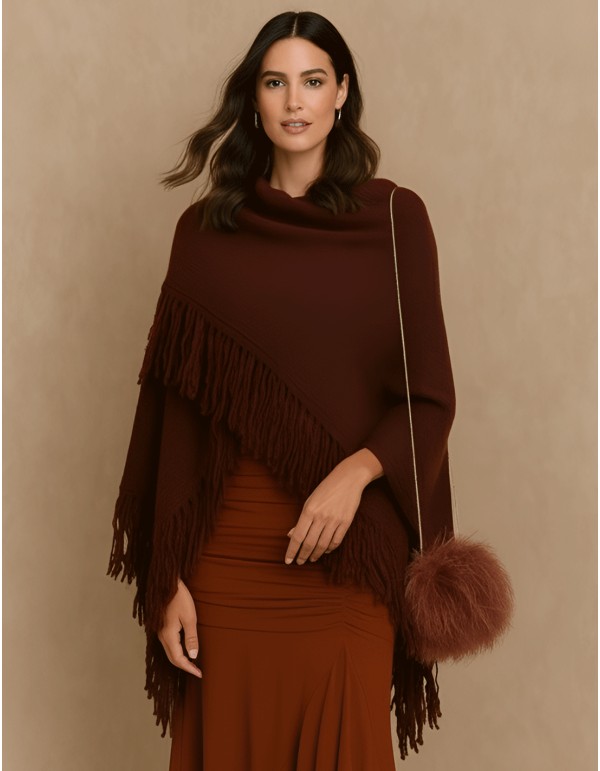 Wool poncho for wedding guests