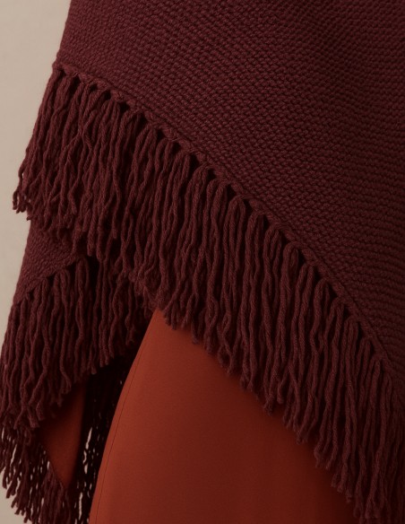 detalle del tejido del Poncho de lana para invitada detalle del tejido del Poncho de lana para invitada